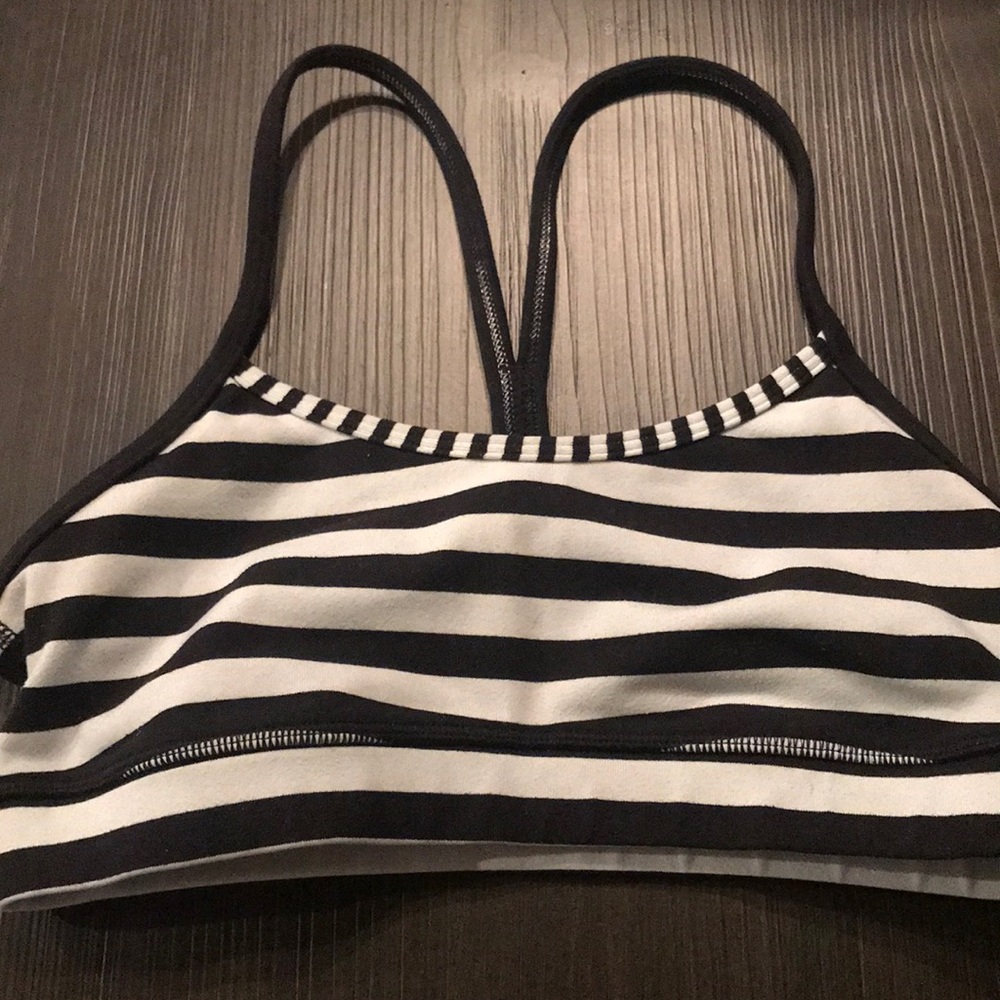 Lululemon sports bra. Mint green/black stripes